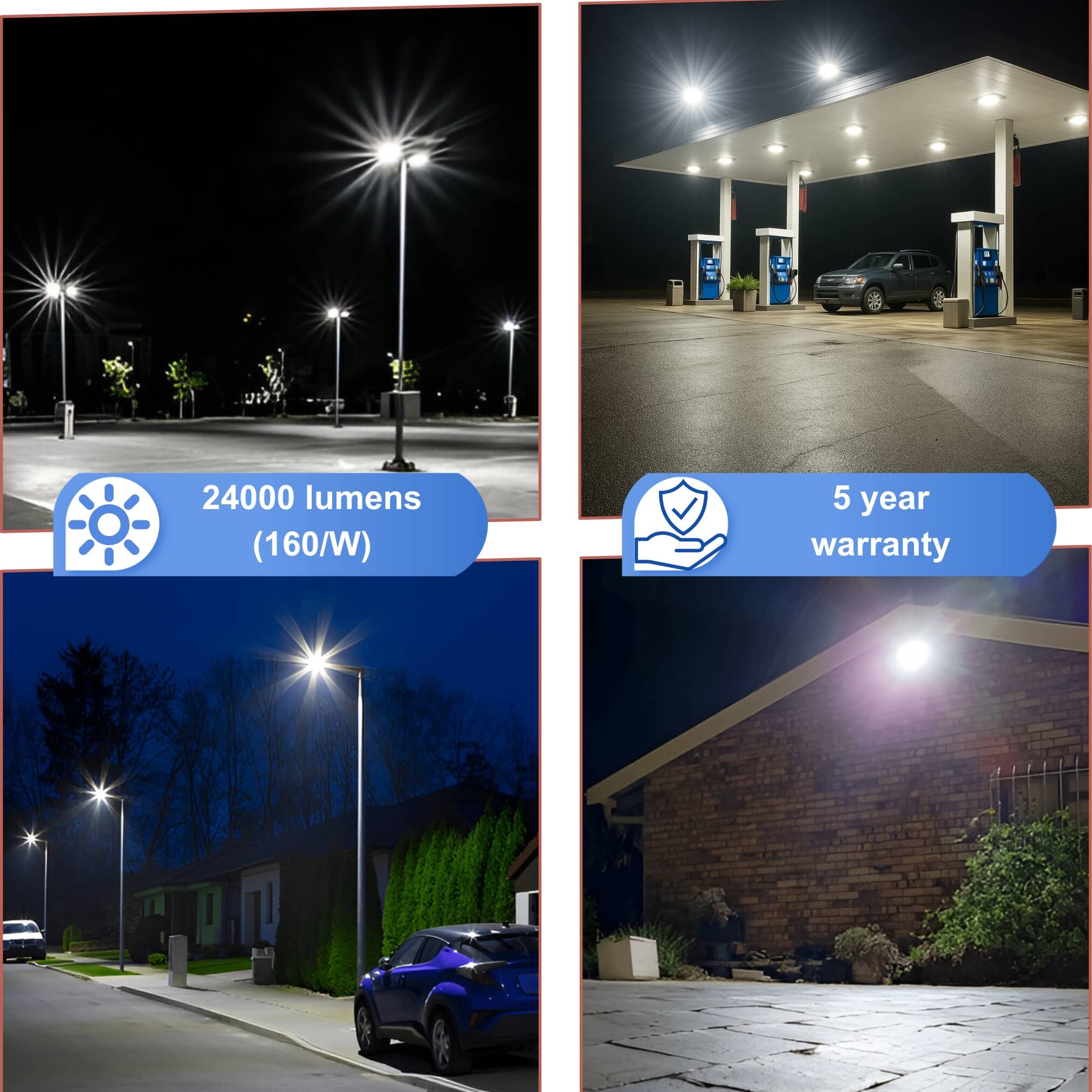 LED Street Light 150W - Parking Lot Light with Photocell, Dusk to Dawn Outdoor Flood Light for Commercial, Pole Barn, Street, Stadium - 5700K Daylight, 20000LM, IP65 Waterproof - Image 7